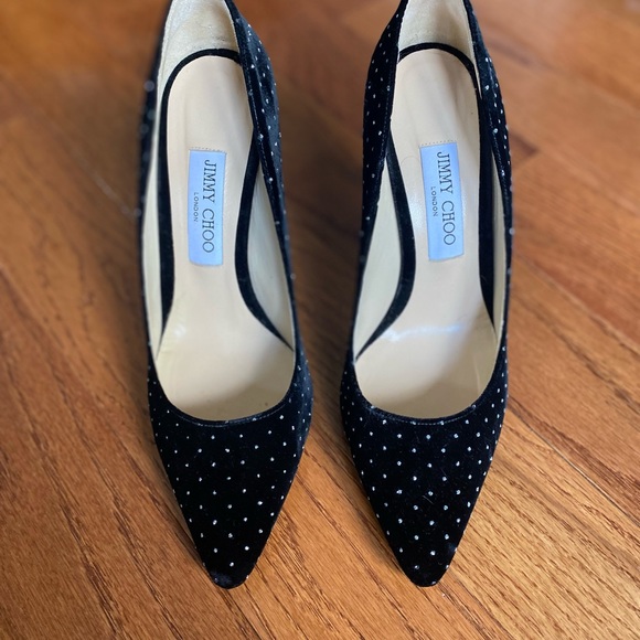 Jimmy Choo Black velvet shoe - Picture 1 of 2